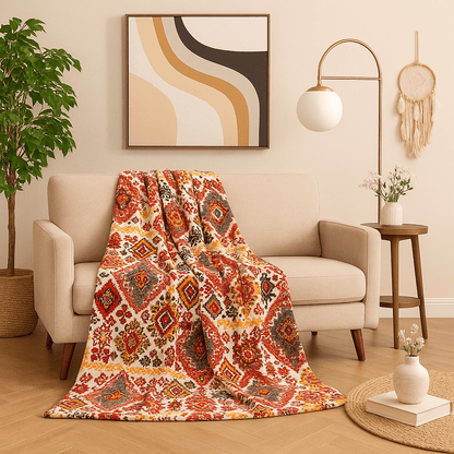 DaDa Bedding Southwestern Havana Geometric Soft Plush Fleece Flannel Throw Blanket (XY1012)