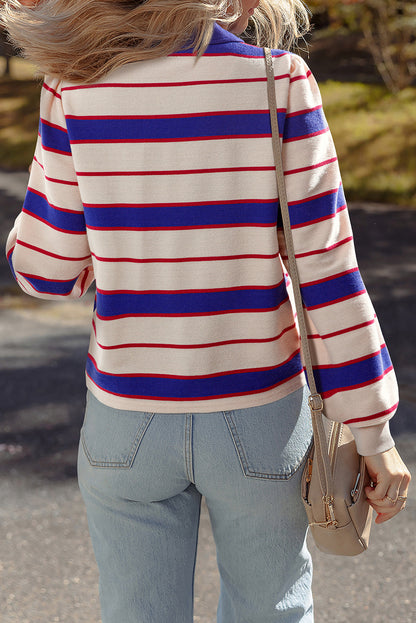 Genesis Stripe Polo Pullover Sweatshirt