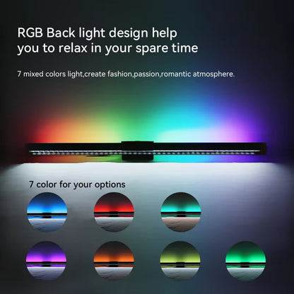 LED Monitor Light Bar Computer Screen Hanging Lights RGB Atmosphere Table Lamp for Work Study Read Gaming Dimming Lighting 44Cm