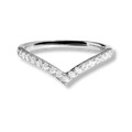 Aurora Moissanite Curved Band in 925 Sterling Silver