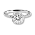 Aurora Moissanite Halo Ring in 925 Sterling Silver