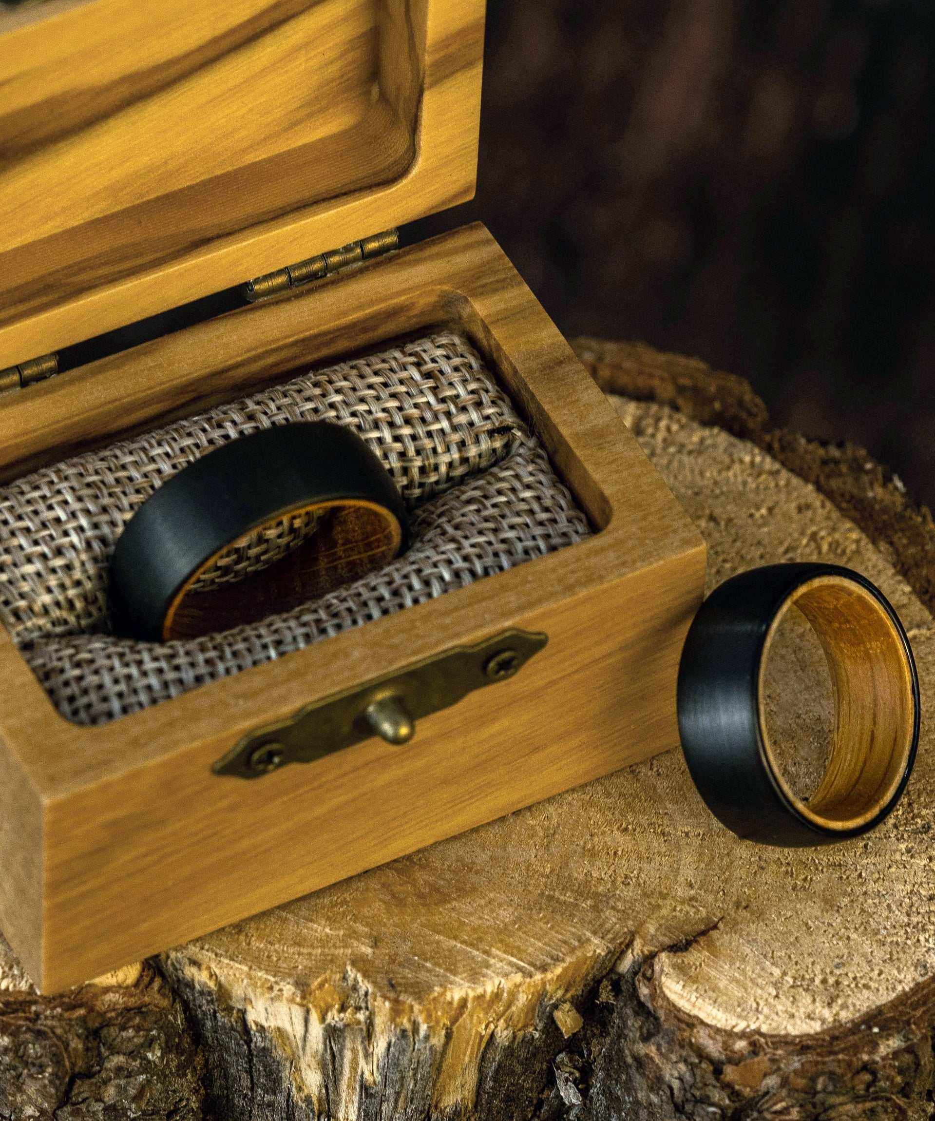 Plain Whiskey Barrel Tungsten Carbide Ring