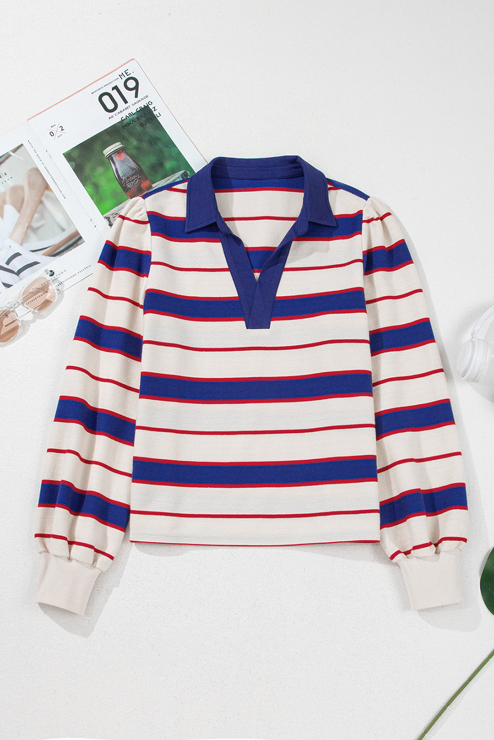 Genesis Stripe Polo Pullover Sweatshirt