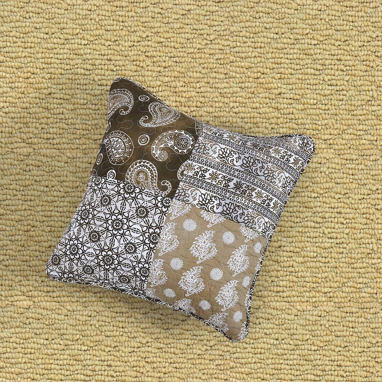 DaDa Bedding Set of 2 Bohemian Patchwork Moroccan Paisley Dreams Throw Pillow Covers, 18" (JHW885)