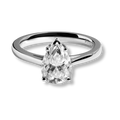 Pear Cut Tear Moissanite 2 TCW Women Engagement Ring - 925 Sterling Silver