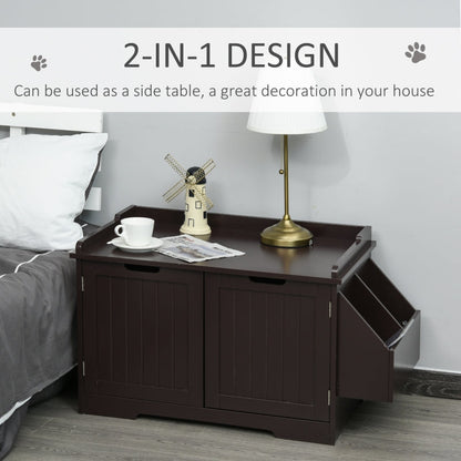 Cat Litter Box Nightstand End Table Enclosure