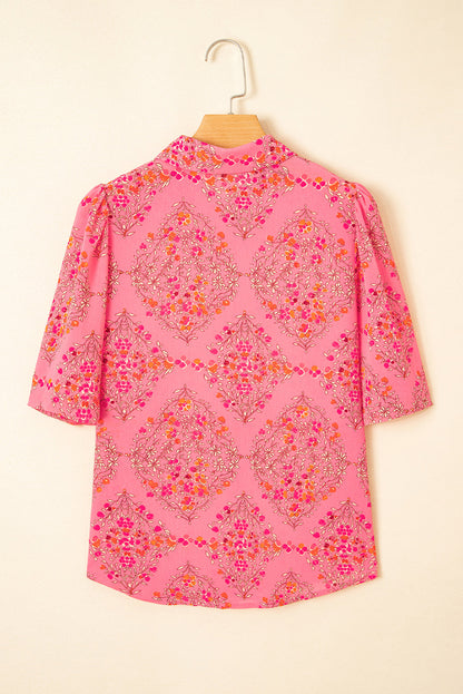 Josephine Floral Wide Short Sleeve Loose Top