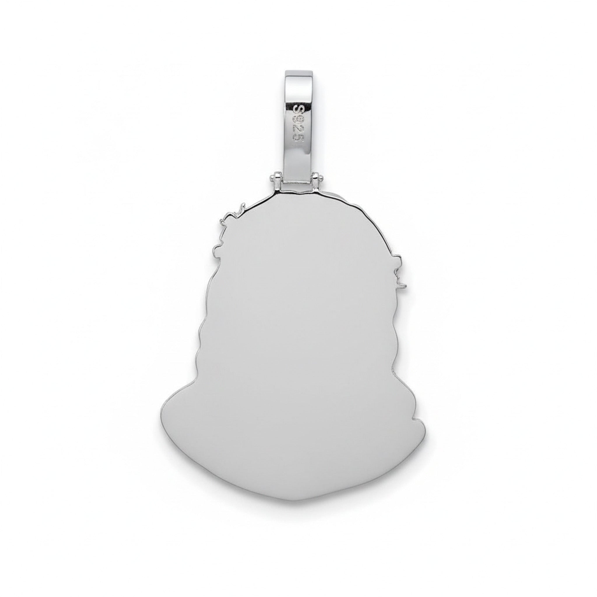 Moissanite Jesus Head Piece Pendant - Solid 925 Sterling Silver