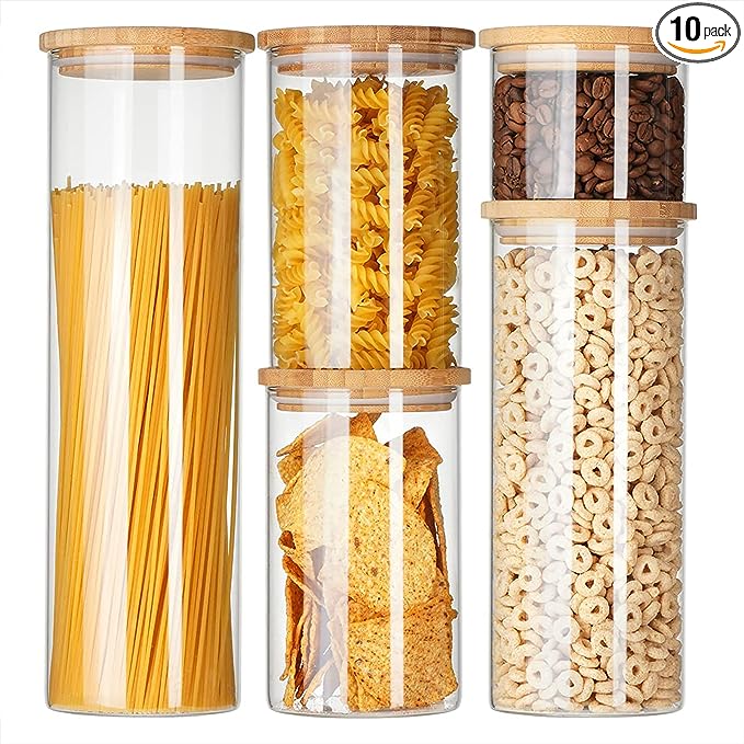 Glass Canister Set & Bamboo Lid