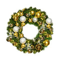 Pre-Decorated Christmas Wreath with Warm White Lights Gold/Silver