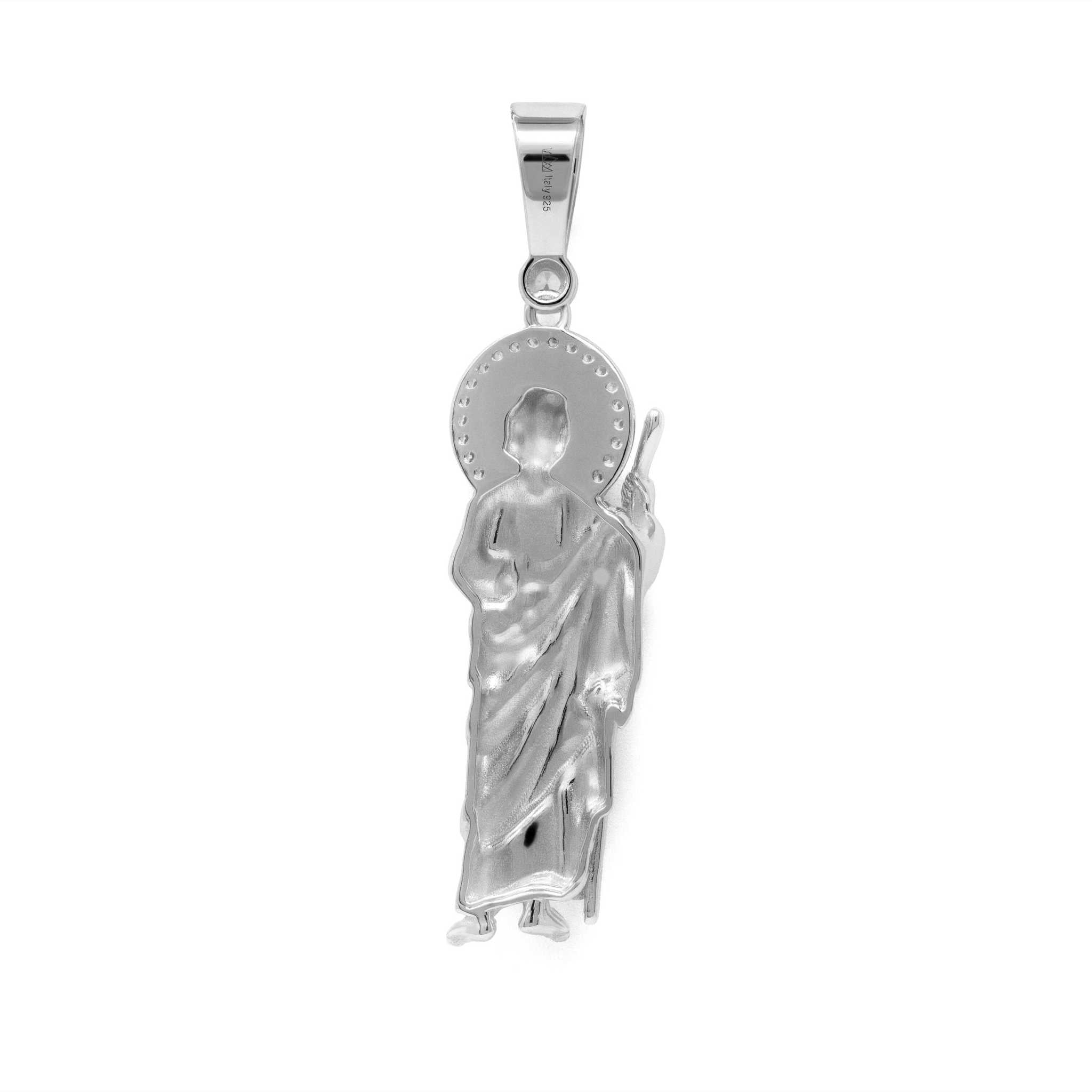 San Judas Tadeo Pendant - Solid 925 Sterling Silver/14K Gold