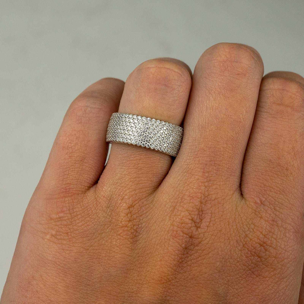 Eternity Band - 925 Sterling Silver Iced Hip Hop Men's Ring