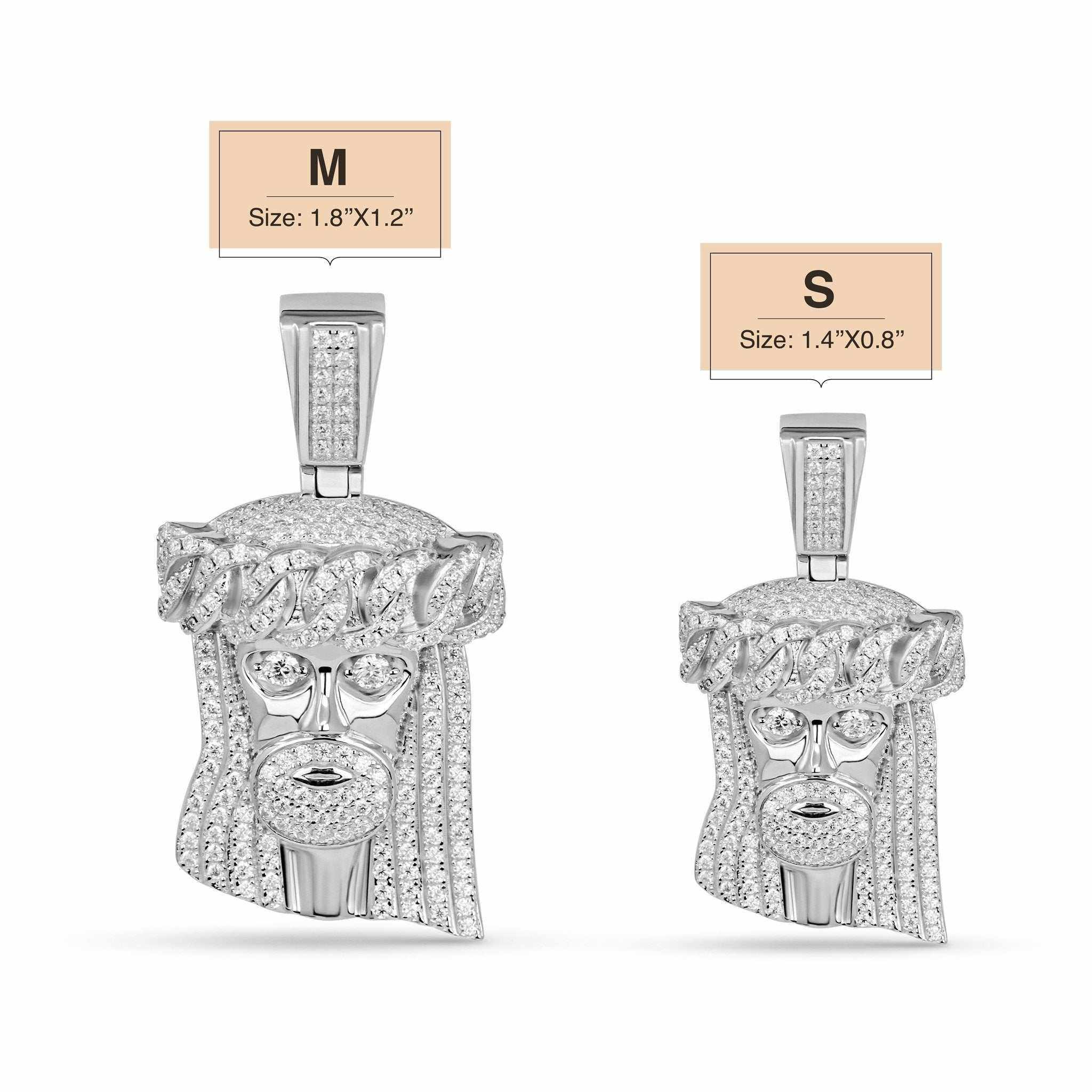 Moissanite Jesus Head Piece Pendant 925 Sterling Silver