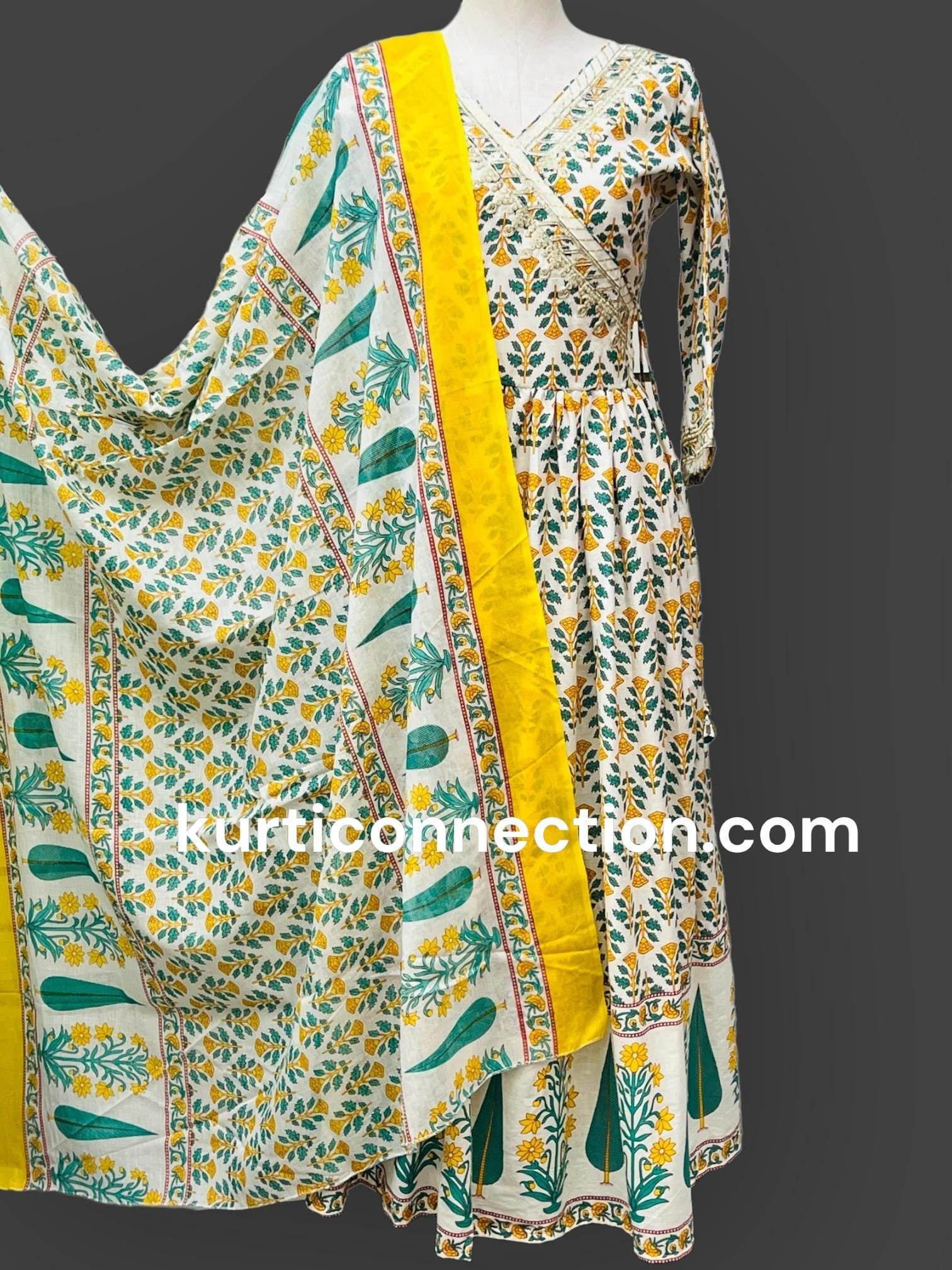 Jaipur cotton Kurti dupatta set