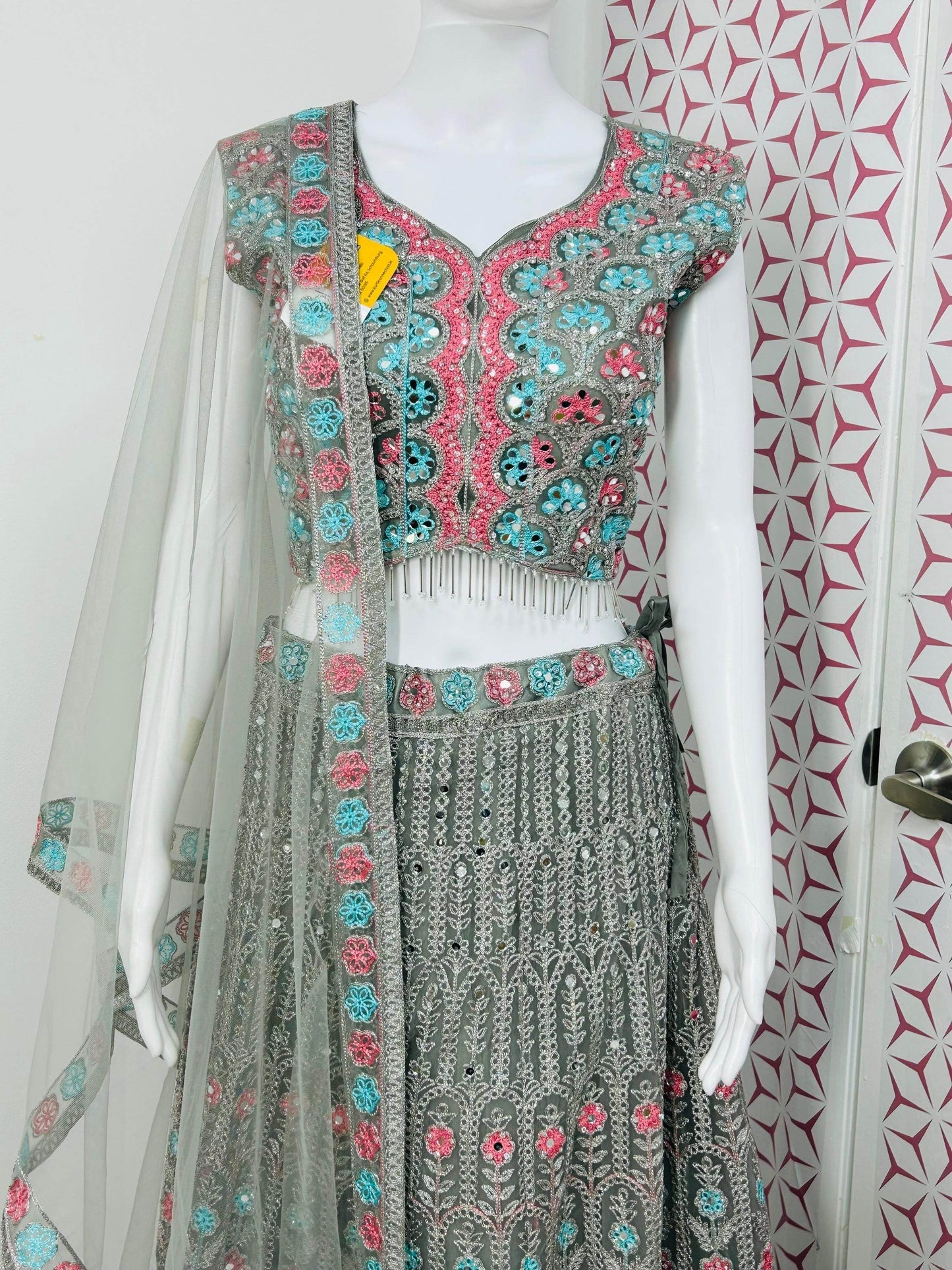 Grey chaniya choli set