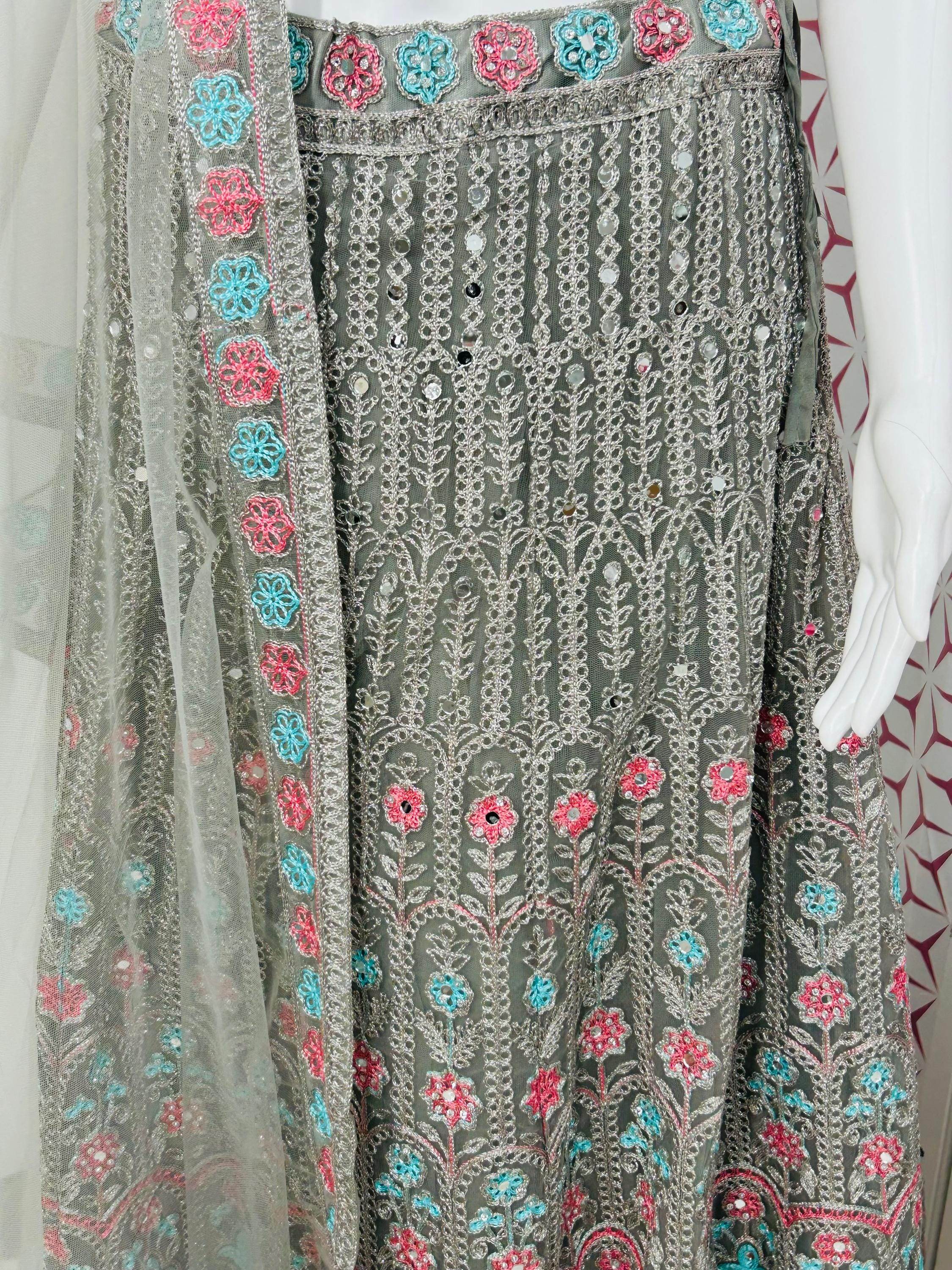 Grey chaniya choli set