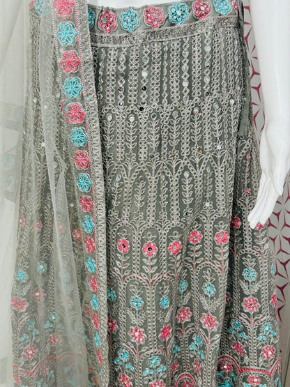 Grey chaniya choli set