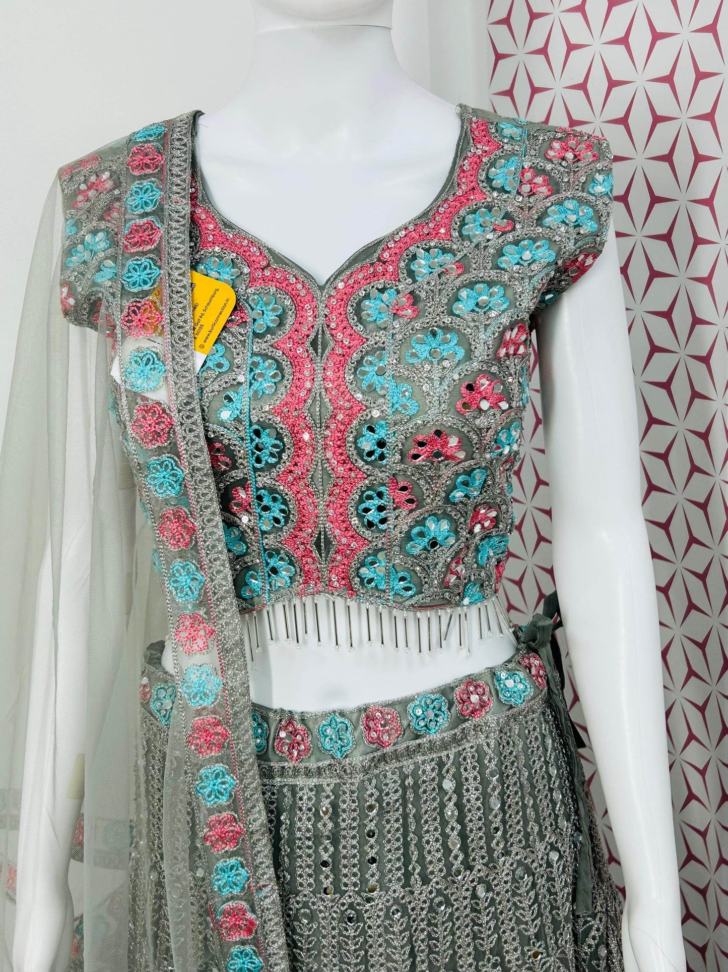 Grey chaniya choli set
