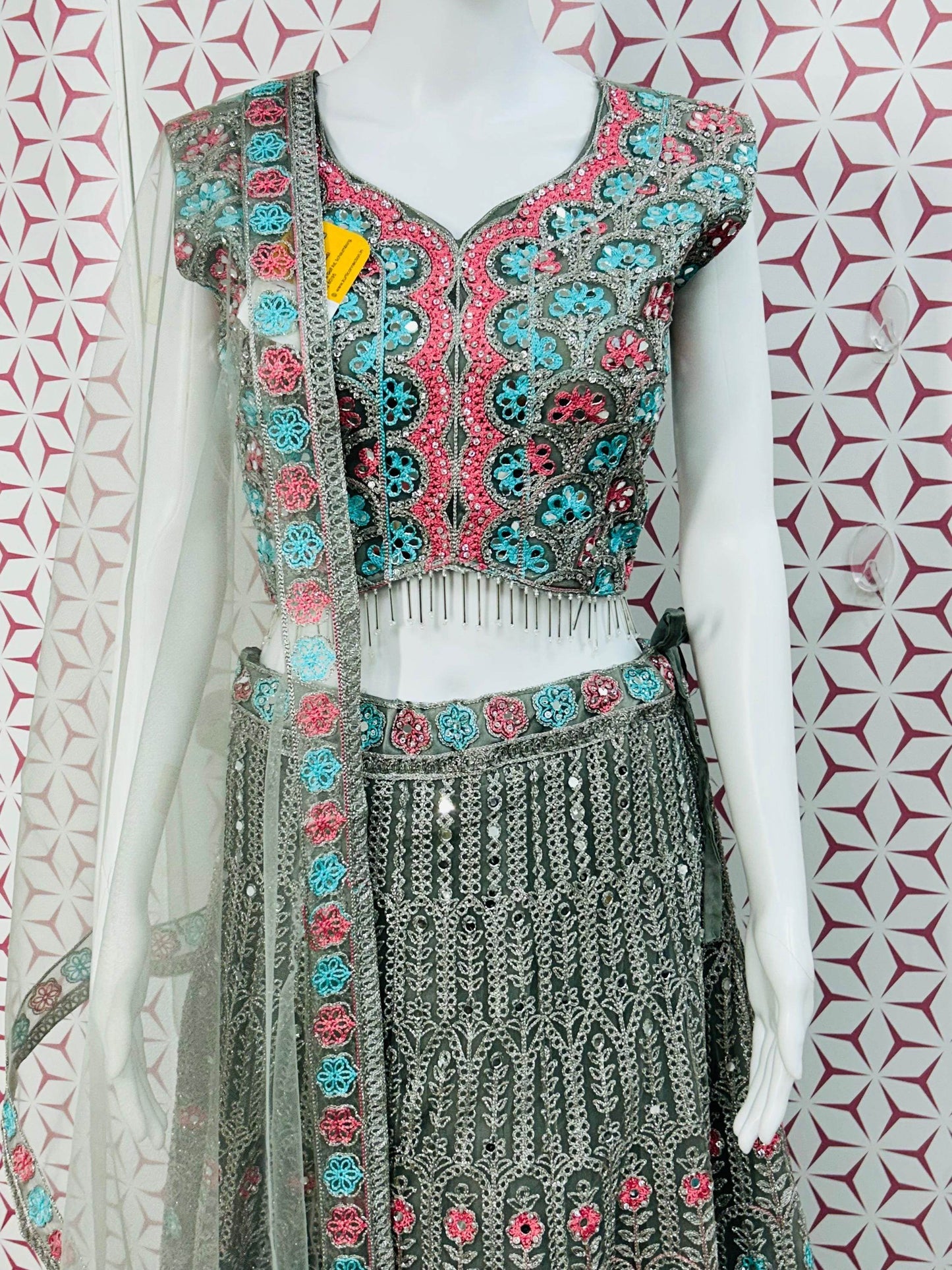 Grey chaniya choli set