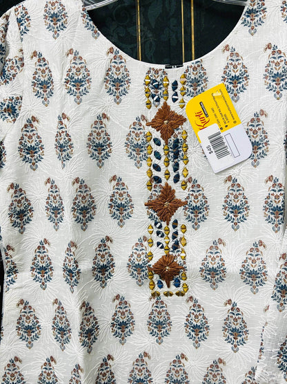 Kota cotton kurti | chikankari work | Block print kurti