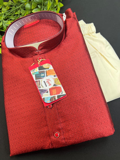 HTM Maroon silk kurta 38