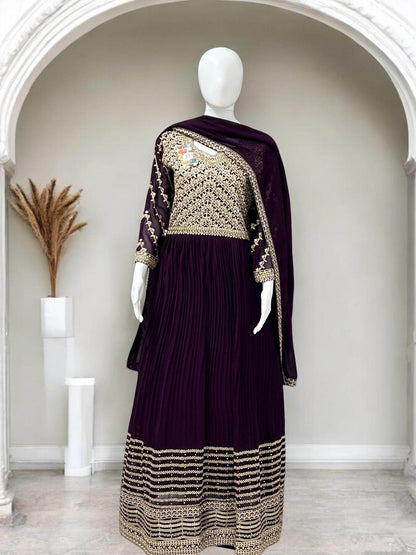 Heavy embroidery work long Kurti
