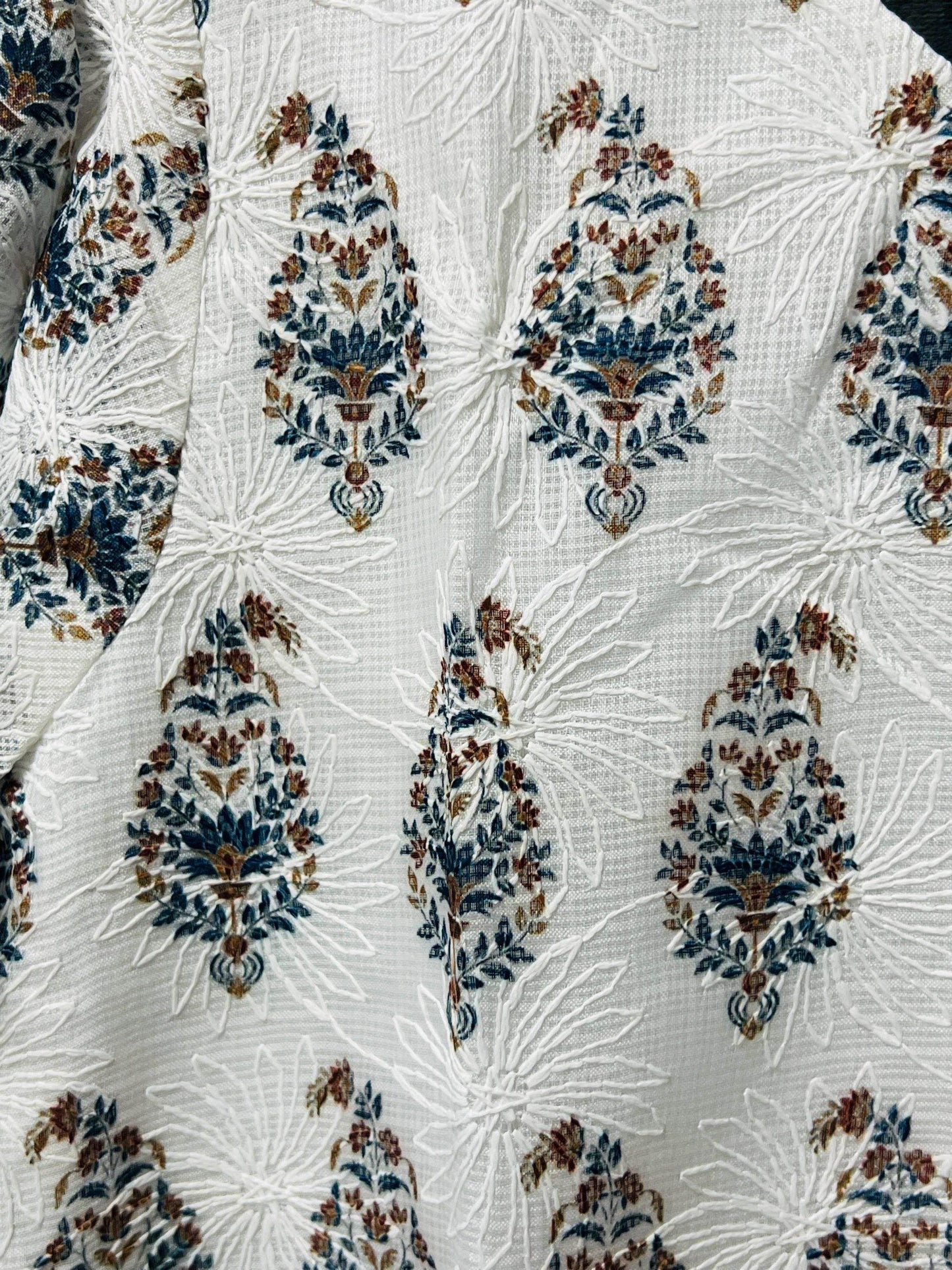 Kota cotton kurti | chikankari work | Block print kurti