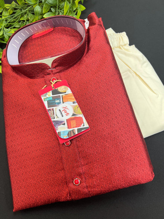 HTM Maroon silk kurta 38