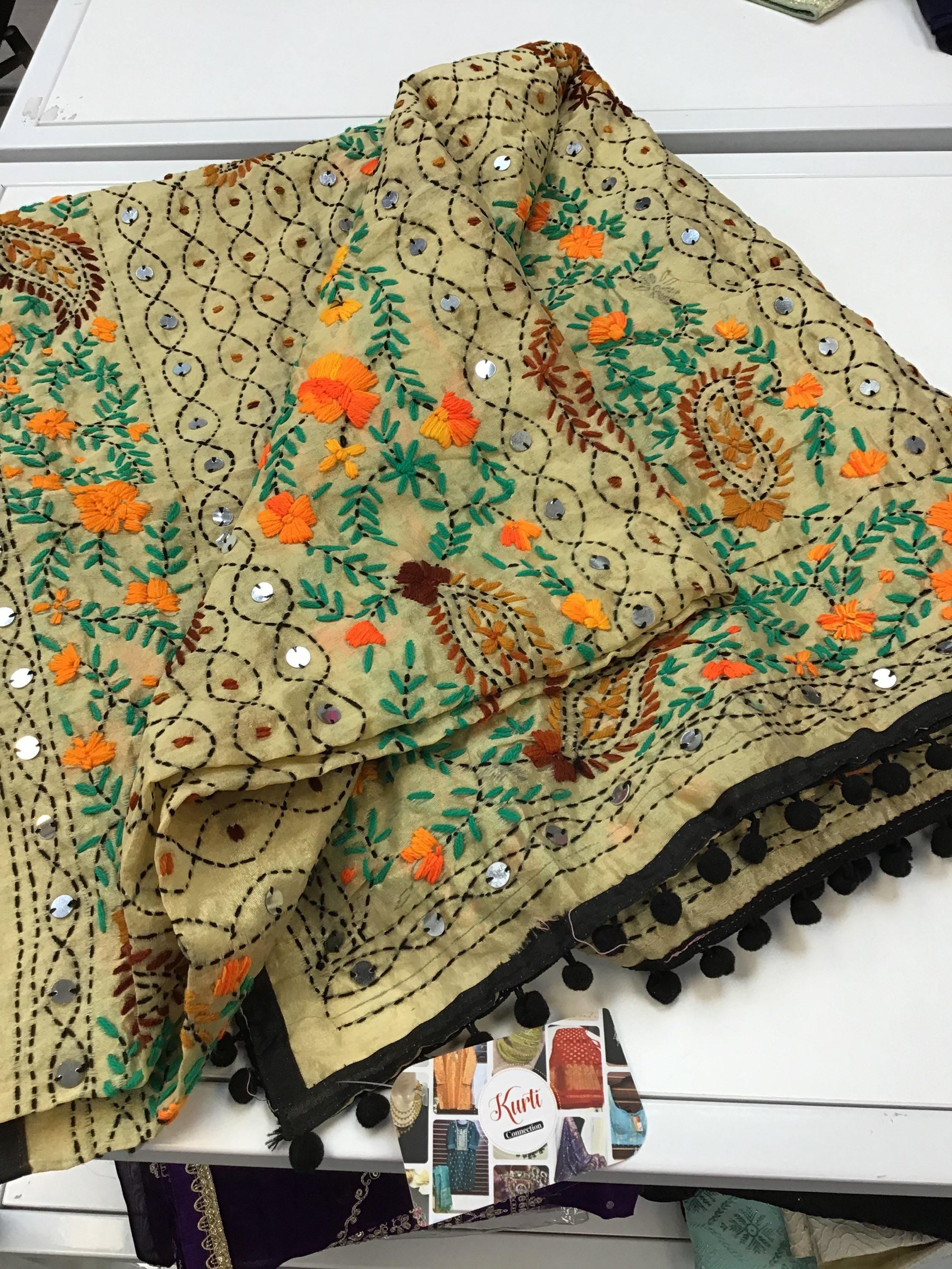 Kantha work dupatta