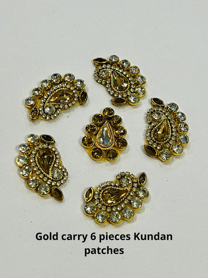 Kundan patches for dresses, sewing supplies , decorative patches
