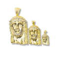 Gold Jesus Piece Pendant – 14K Plated on Solid 925 Sterling Silver