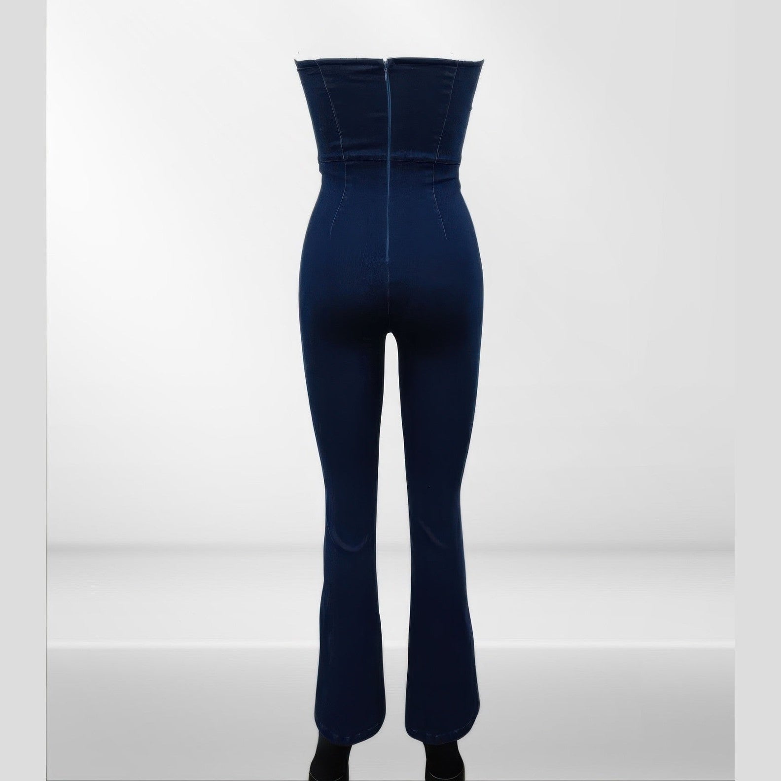 VacationGrabs Lace Up Denim Jumpsuit for Women