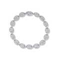 Moissanite Puffed Mariner Link Bracelet 925 Sterling Silver