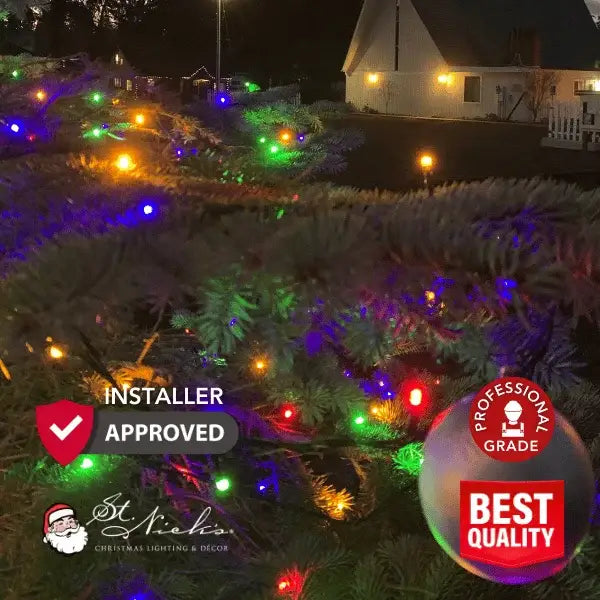 LED Mini Lights 5MM Multicolor Soft Twinkle Green Wire - 6" Spacing