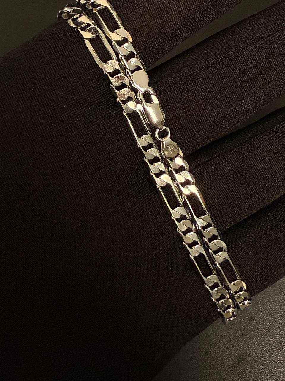 Solid 925 Sterling Silver Figaro Link Chain Necklace