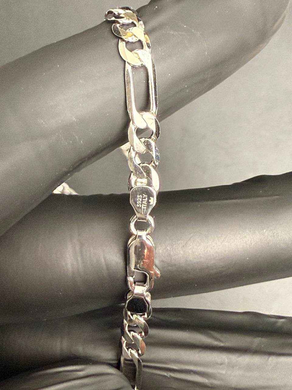 Solid 925 Sterling Silver Figaro Link Chain Necklace