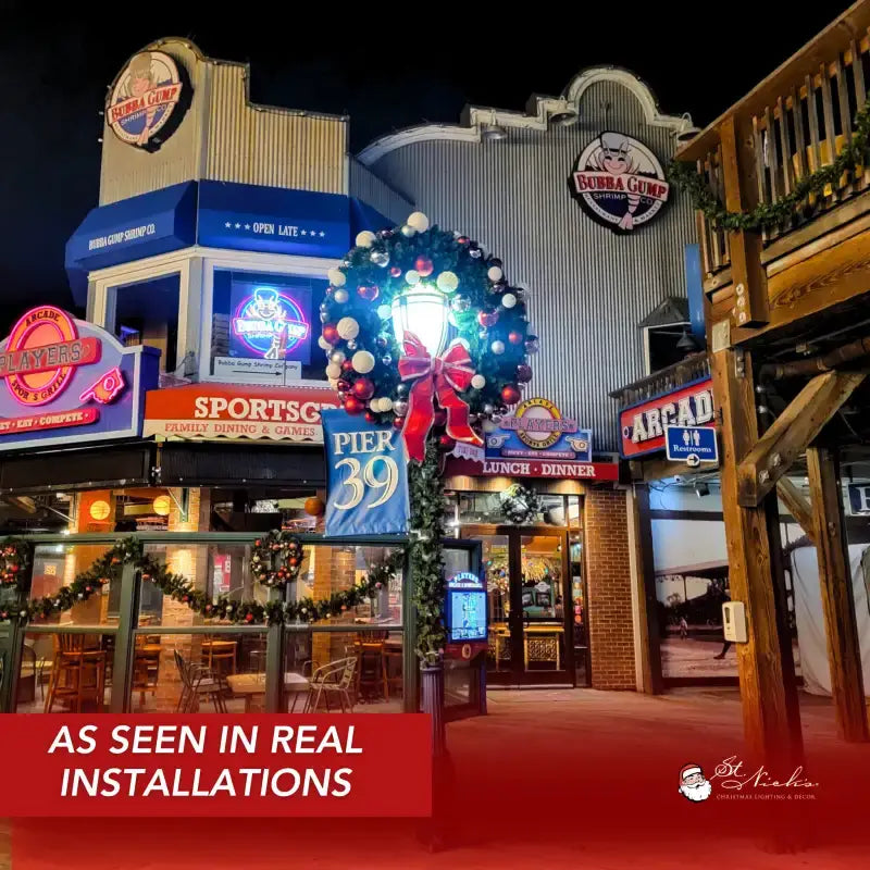 Pre-Decorated Christmas Wreath with Warm White Lights Red/White/Silver