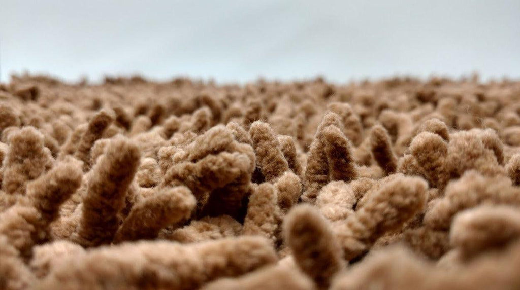 DaDa Bedding Coffee Brown Shaggy Soft Chenille Noodle Carpet Rug Bath Mat