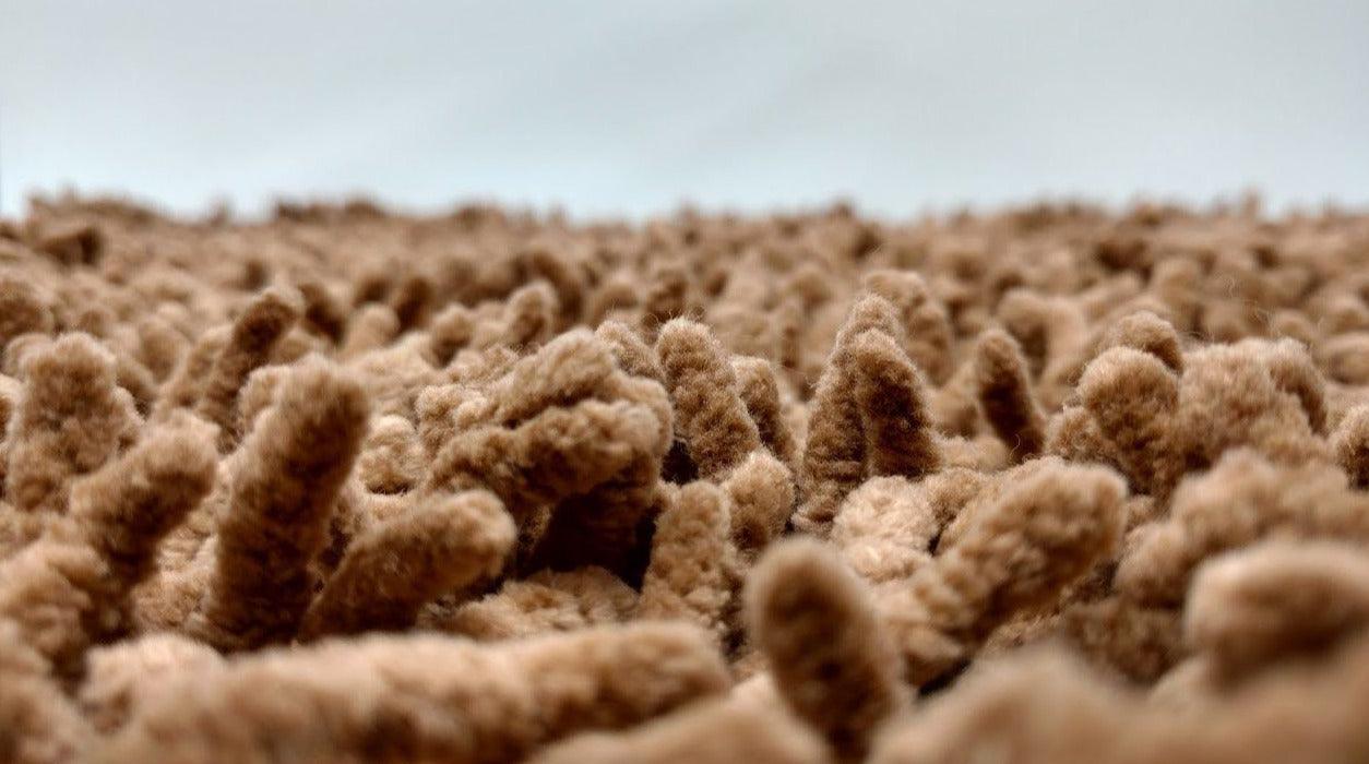 DaDa Bedding Coffee Brown Shaggy Soft Chenille Noodle Carpet Rug Bath Mat