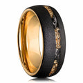 Sandblasted Gold Leaf Meteorite Ring