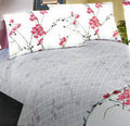 DaDa Bedding Floral Cherry Blossoms Red Purple Fitted Sheet & Pillow Cases Set (FTS8318)