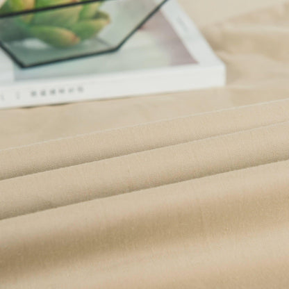 DaDa Bedding Luxury Soft Cotton Beige Fitted Bed Sheet & Pillow Cases Set (JHW-546-Fitted)
