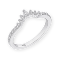 Curved Tear Drop 925 Sterling Silver Moissanite Stacking Women Wedding Band