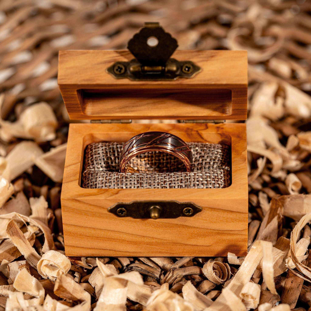 Rose Gold Tungsten Carbide Wedding Ring
