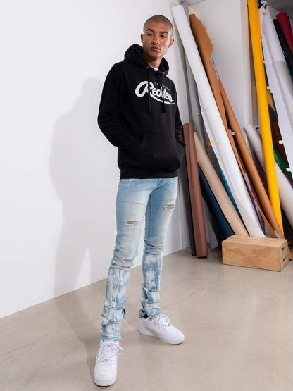 Big R Script Hoodie- Black/White