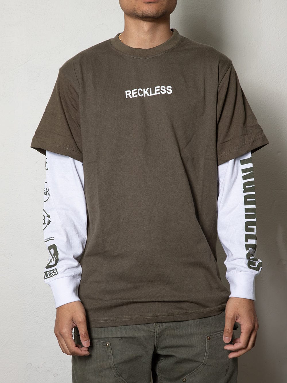 Reckless Double L/S Tee - Olive